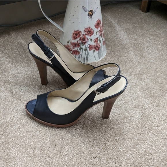 Faith Open Toe Sling Back Shoes, Black, Size 7/7.5 - Picture 12 of 15